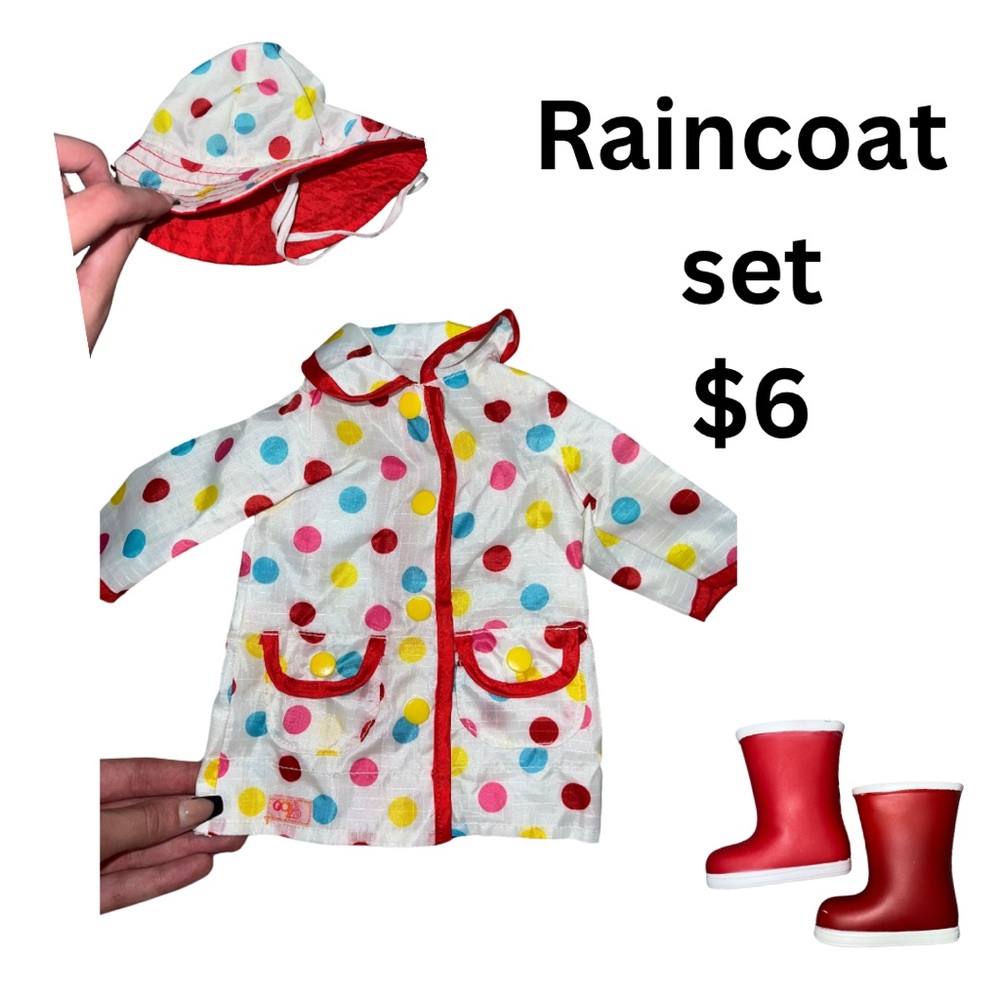 American girl doll raincoat set